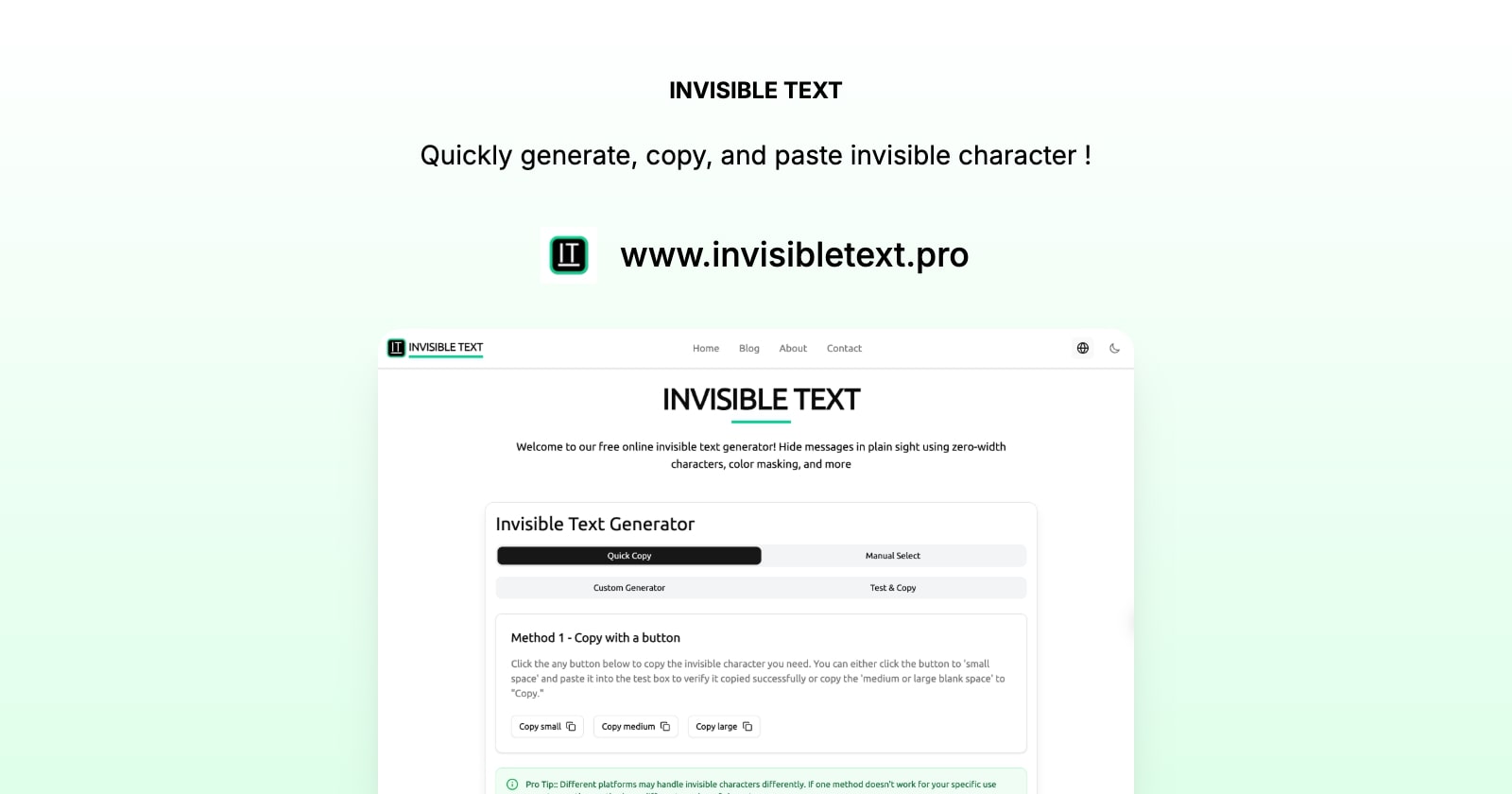Invisible Text ( ) - Copy Paste Blank Space Text